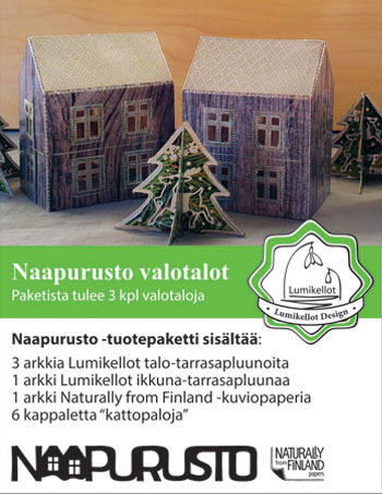 Naapurusto valotalot Hirsitalo (3kpl) tarvikepaketti