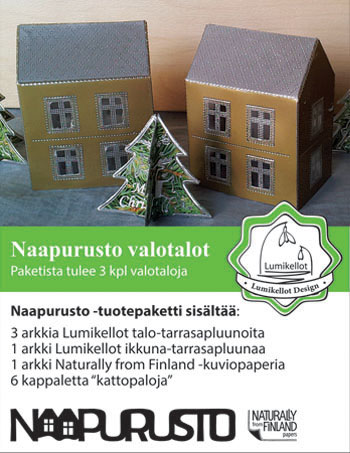 Naapurusto valotalot Kultahopea (3kpl) tarvikepaketti