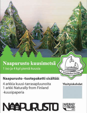 Naapurusto kuusimetsä hopea (1+4kpl) tarvikepaketti