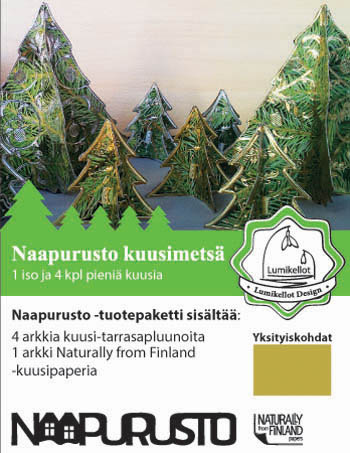 Naapurusto kuusimetsä kulta (1+4kpl) tarvikepaketti