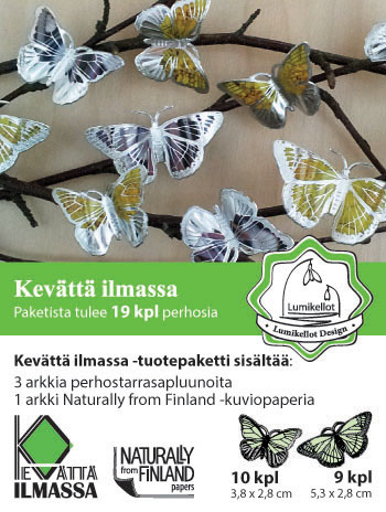 Koruperhonen (19kpl) "Sitruunaperhonen & Mansikkakirjosiipi"