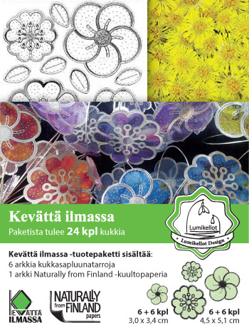 Genomskinliga blommor (24st), GUL