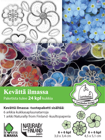 Genomskinliga blommor (24st), BLÅ