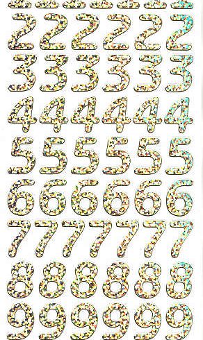 Ääriviivatarra, numerot
