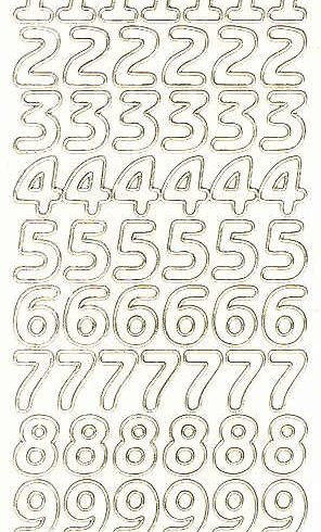 Ääriviivatarra, numerot