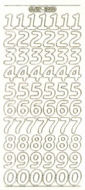 Ääriviivatarra, numerot