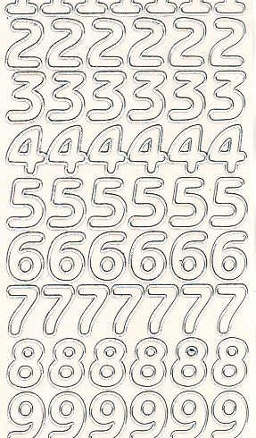 Ääriviivatarra, numerot