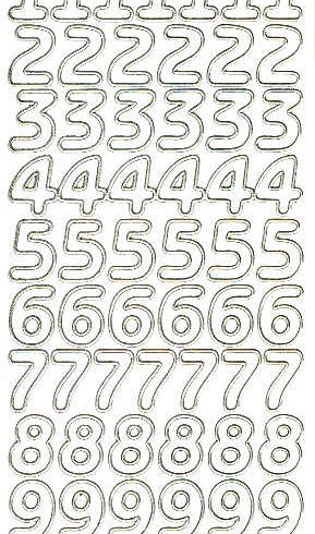 Ääriviivatarra, numerot