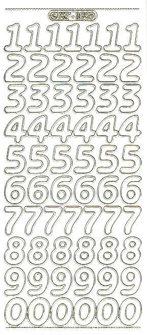 Ääriviivatarra, numerot