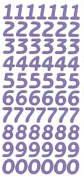 Ääriviivatarra, numerot