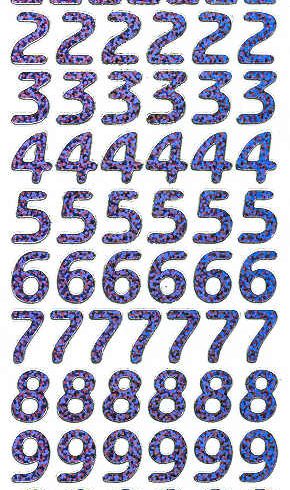 Ääriviivatarra, numerot