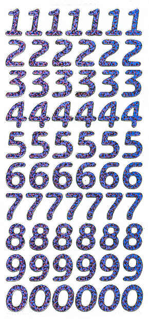 Ääriviivatarra, numerot