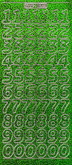 Ääriviivatarra, numerot