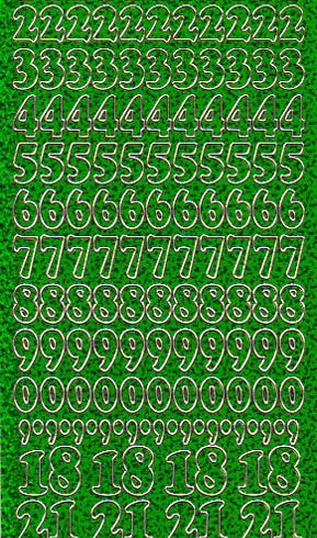 Ääriviivatarra, numerot
