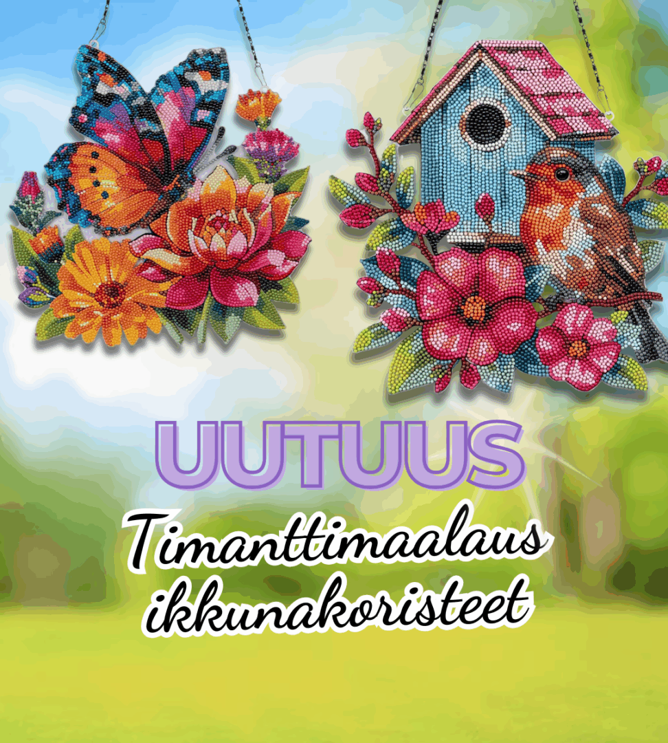 Kesä ikkunakoristeet timanttimaalaus banneri mobiili