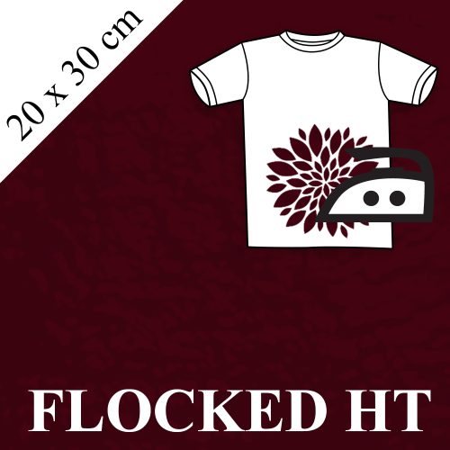 Värmetransfer, flockad vinröd