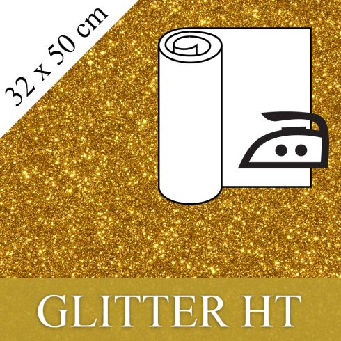 Värmetransferrulle 32x50cm, glitter guld
