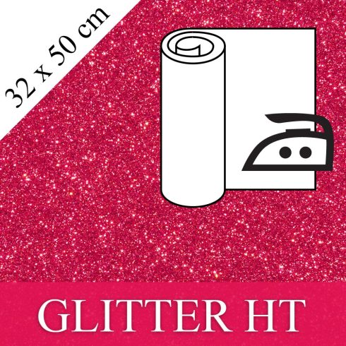 Värmetransferrulle 32x50cm, glitter rosa