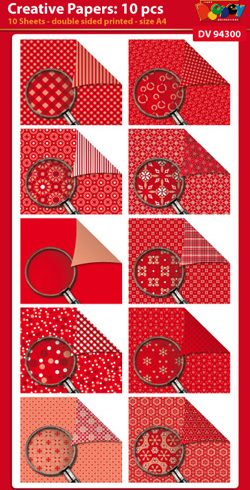 Creative Papers Kuviopaperilajitelma punainen 10 x A4