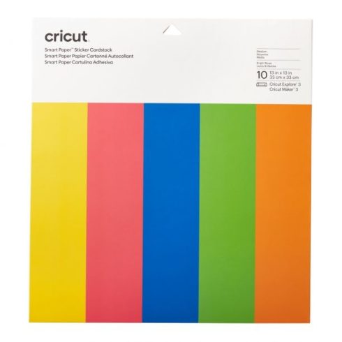 Cricut Smart Paper Sticker Cardstock 13x13" - Tarrakartonki kirkkaat värit (10kpl)