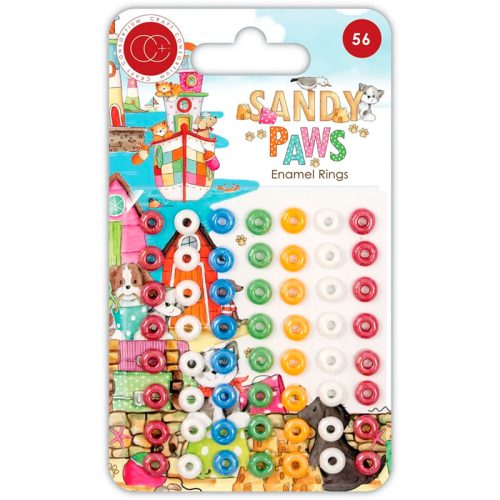 Sandy Paws Enamel Rings – Puolihelmet liimataustalla 7mm