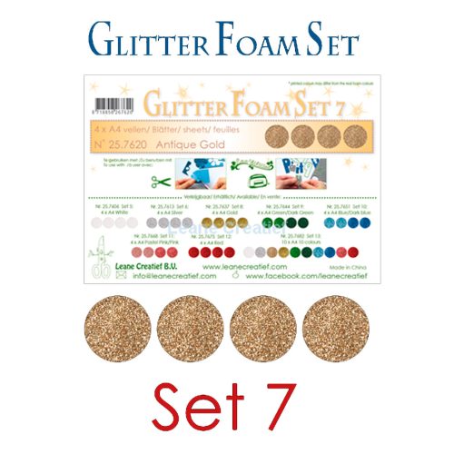 Leane Creatief Glitter Foam - Hilesoftis 4 x A4 VINTAGEKULTA - Image 2