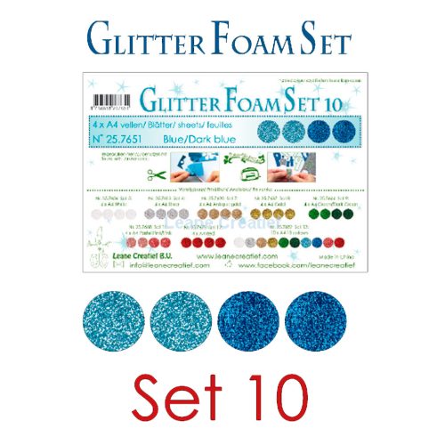 Leane Creatief Glitter Foam - Hilesoftis 4 x A4 TUMMANSININEN / VAALEANSININEN - Bild 2