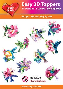 Hearty Crafts Easy 3D Toppers – 3D-paketti Kolibrit
