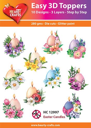 Hearty Crafts Easy 3D Toppers – 3D-paketti Pääsiäiskynttilät