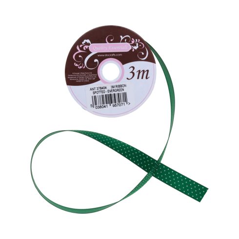 Satiininauha vihreä pilkullinen (3m)