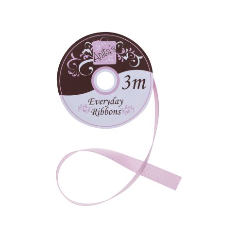 Satiininauha vaaleanpunainen pilkullinen (3m)