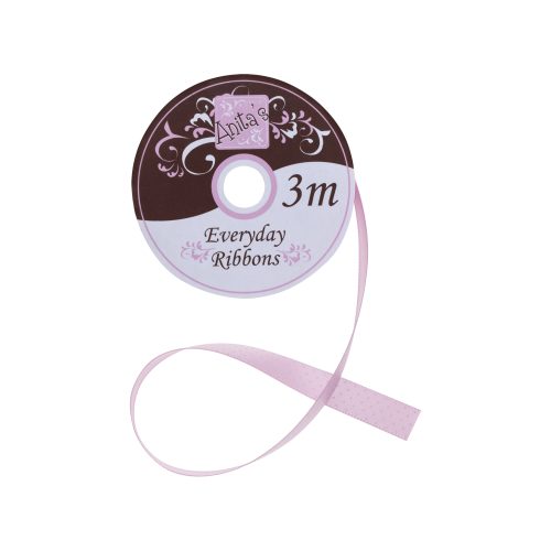 Satiininauha vaaleanpunainen pilkullinen (3m)