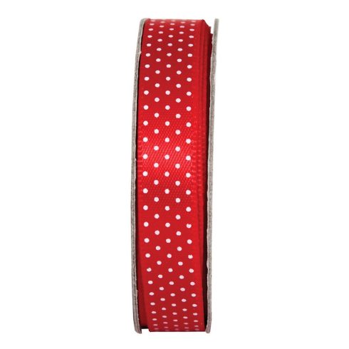 Satiininauha punainen pilkullinen (3m)
