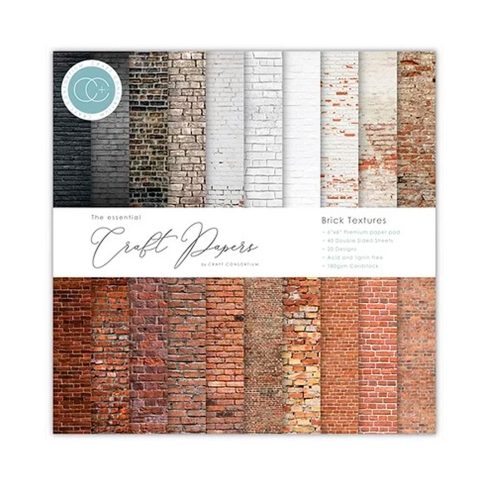 Craft Consortium – Brick Textures paperilehtiö 15 x 15 cm