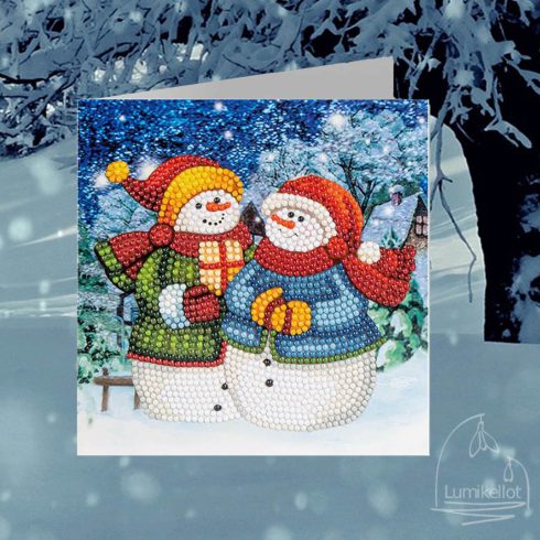 Diamond Painting Card Timanttimaalaus lumiukot 1