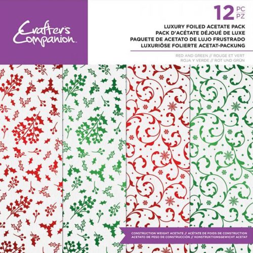 Crafter's Companion Luxury Foiled Acetate (punainen & vihreä) – kalvolajitelma