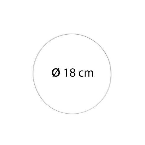 Metallirengas 18 cm valkoinen