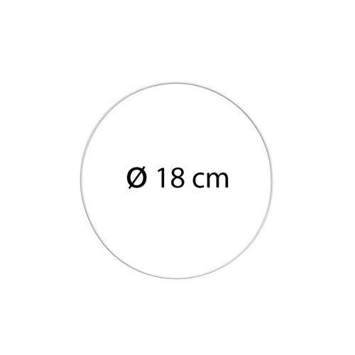 Metallirengas 18 cm valkoinen