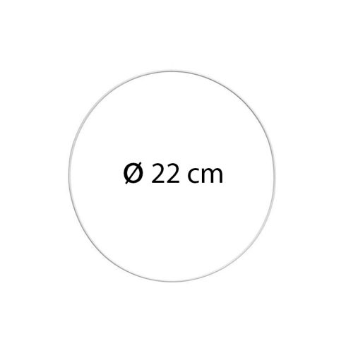 Metallirengas 22 cm valkoinen