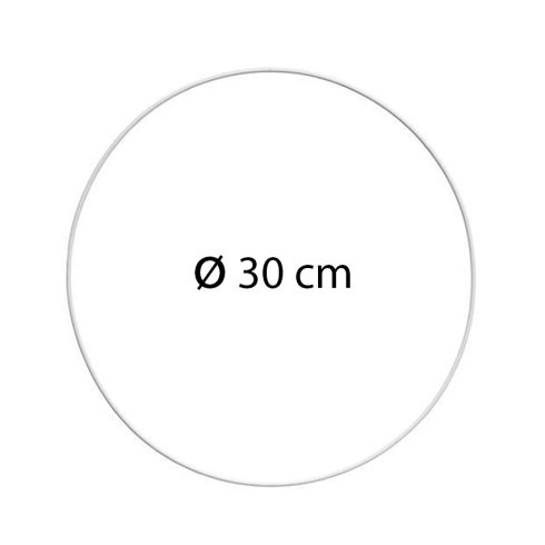 Metallirengas 30 cm valkoinen