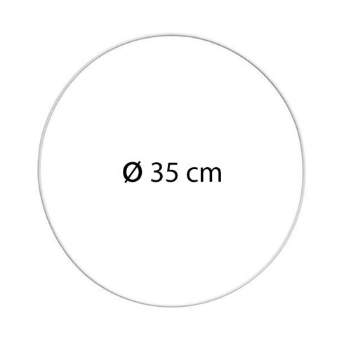 Metallirengas 35 cm valkoinen