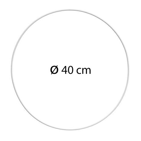 Metallirengas 40 cm valkoinen