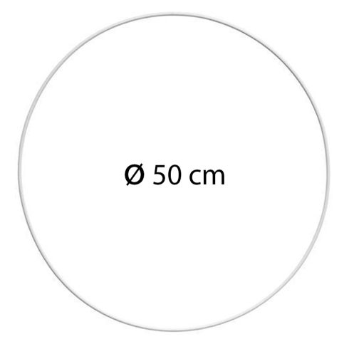 Metallirengas 50 cm valkoinen