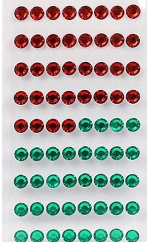 Adhesive Gems liimataustaiset strassit PUNAINEN VIHREÄ 10mm