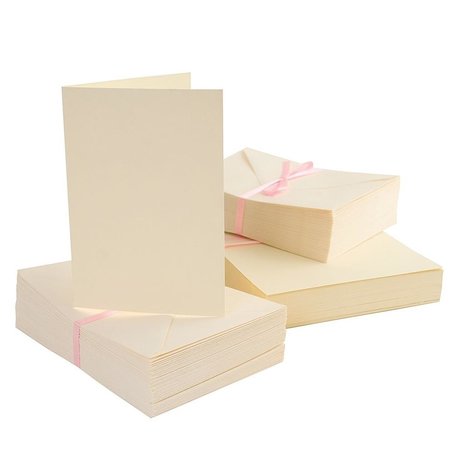Anita’s A6 korttipohjat + kirjekuoret 10,5x14,8cm kerma 100 kpl