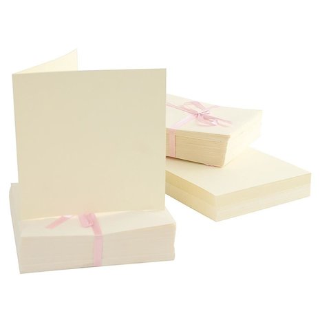 Anita’s korttipohjat + kirjekuoret 13,5x13,5cm kerma 100 kpl