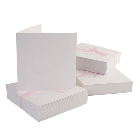 Anita’s korttipohjat + kirjekuoret 13,5x13,5cm valkoinen 100 kpl