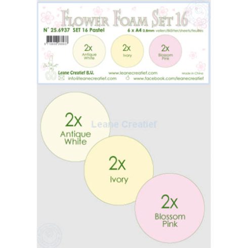 Leane Creatief Flower Foam Set 16 - Softis 6 x A4 LAJITELMA PASTELLINBEIGE