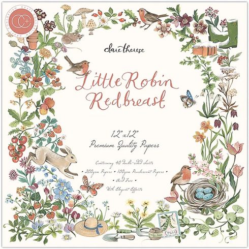 Craft Consortium – Little Robin Redbreast paperilehtiö 30 x 30 cm