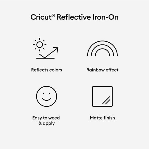 Silityskalvo 12" heijastava kirjava - Cricut Iron-On Reflective Rainbow - Bild 7